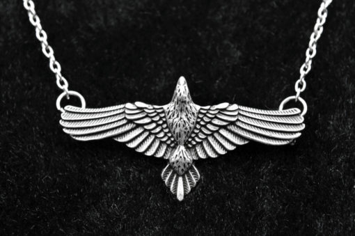 Freya in Flight Handmade Flying Raven Totem Necklace - Image 4