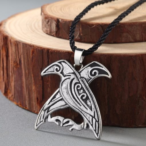 Odin's Ravens Pendant Bird Talisman Necklace - Image 4
