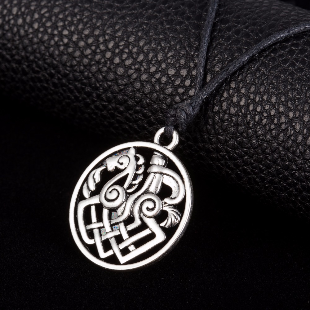 Woden Odin Sleipnir Viking Norse God Horse Pendant Cord Necklace & Gift Pouch
