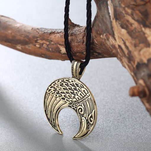 Raven Freya Crescent Moon Norse Viking Talisman Necklace - Image 5