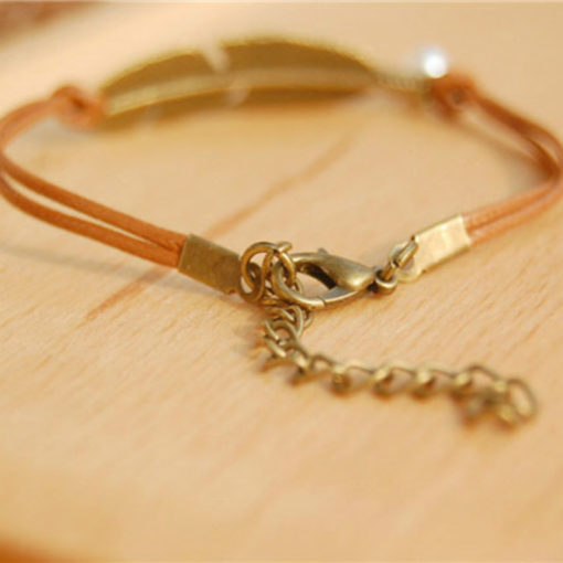 Handmade Valkyrie Feather Freya Symbol Charm Bracelet - Image 3