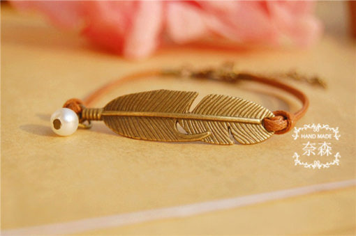 Handmade Valkyrie Feather Freya Symbol Charm Bracelet - Image 7