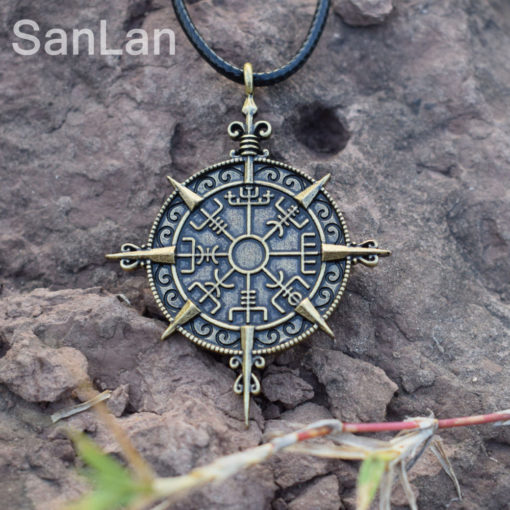 Viking Vegvisir Compass Protection Symbol Necklace - Image 4