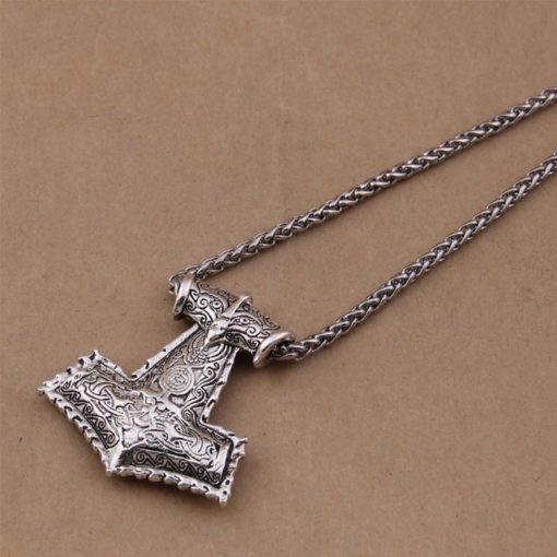 Thor's Hammer Raven Necklace - Image 3