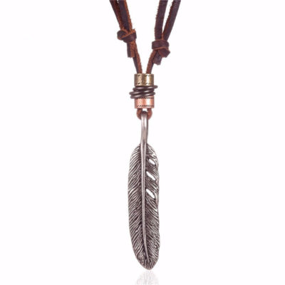 Leather Feather Necklace Hero