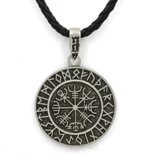 Old Norse Vegvisir & Rune Protection Coin Talisman - Image 3
