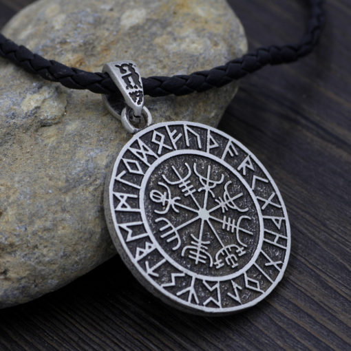 Old Norse Vegvisir & Rune Protection Coin Talisman - Image 4