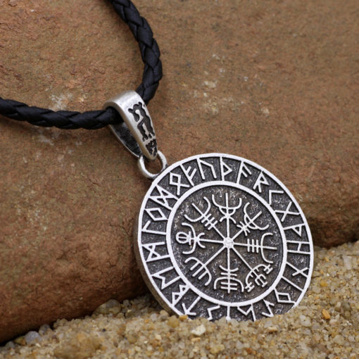 Old Norse Vegvisir & Rune Protection Coin Talisman - Image 5