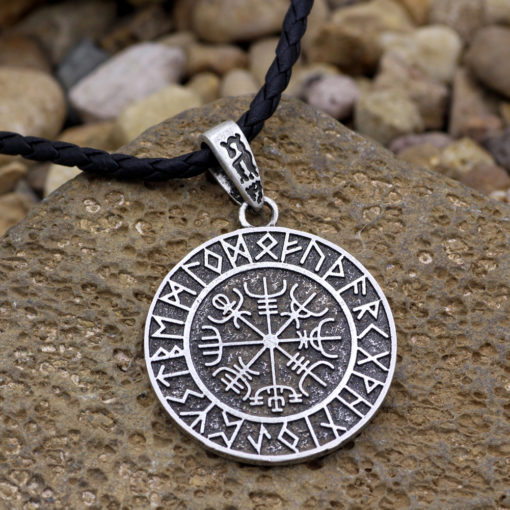 Old Norse Vegvisir & Rune Protection Coin Talisman - Image 6