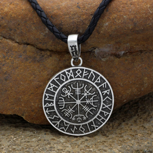 Old Norse Vegvisir & Rune Protection Coin Talisman - Image 7