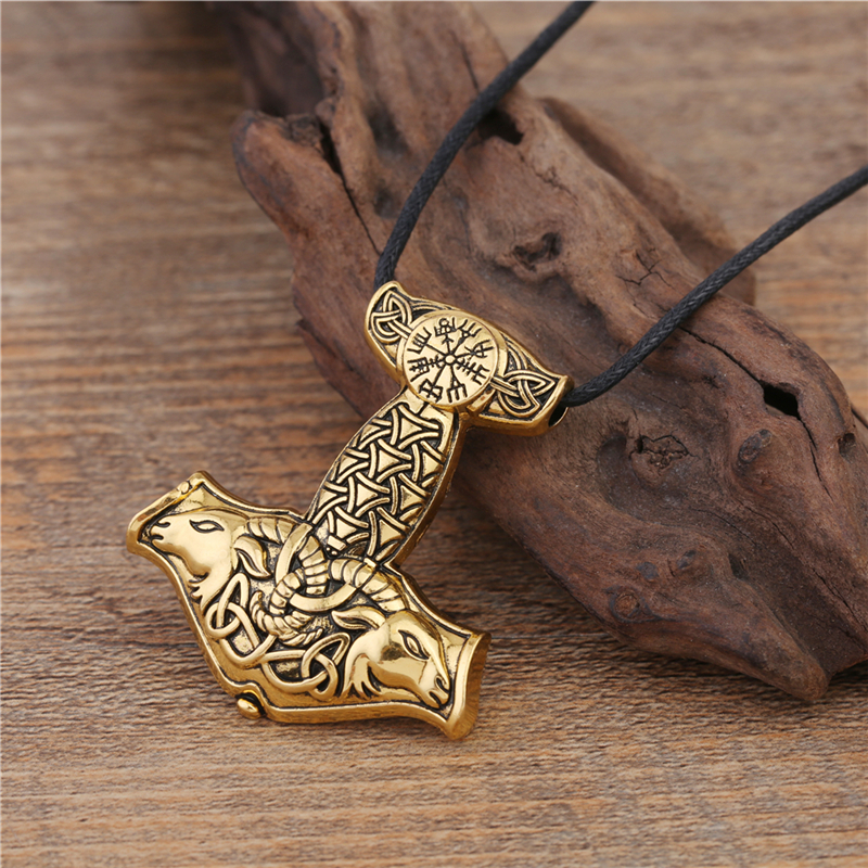 Thors Hammer Necklace - Golden Iron Cross – Vikings of Valhalla US