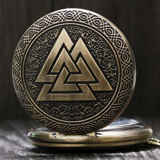 Odin Norse Valknut Antique Style Pocket Watch - Image 4