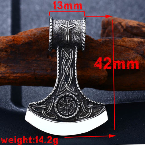 Stainless Steel Berserker Axe Pendant Necklace Viking - Image 3