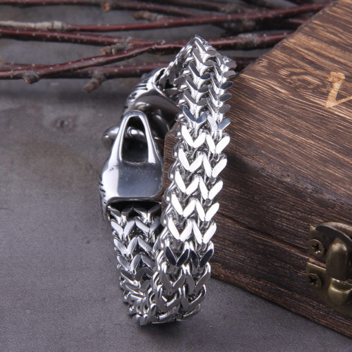 Viking Wolf Skoll and Hati Charm Bracelet Stainless Steel - Image 4