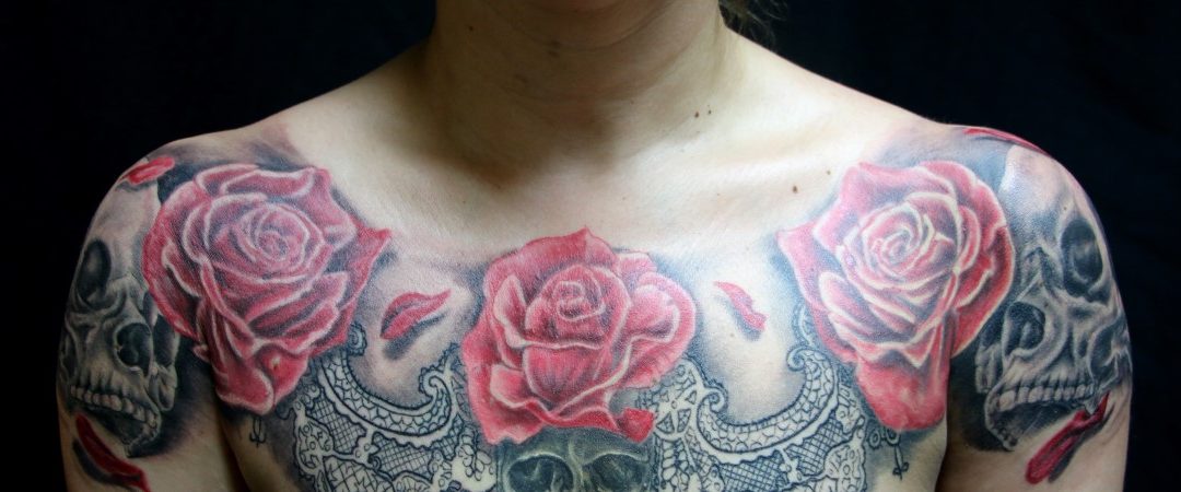 rose tattoos on chest