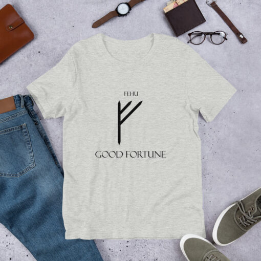 Fehu Norse Rune "Good Fortune" Short-Sleeve Mens / Unisex T-Shirt Viking Tee shirt Norse Mythology Made in the USA - Image 11