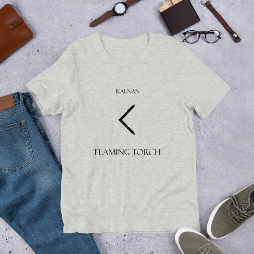 Kaunan Norse Rune "Flaming Torch" Short-Sleeve Mens / Unisex T-Shirt Viking Tee shirt Norse Mythology Made in the USA - Image 11