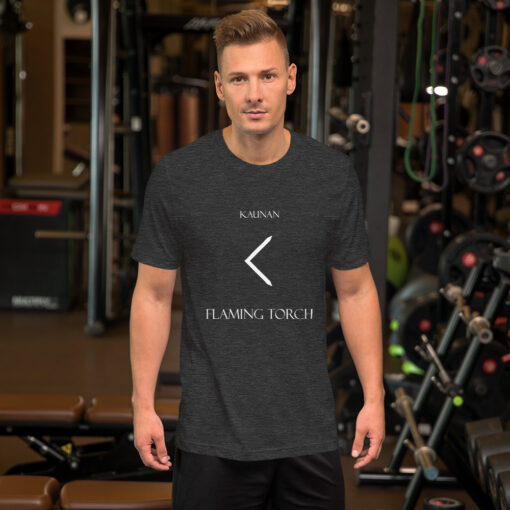 Kaunan Norse Rune "Flaming Torch" Short-Sleeve Mens / Unisex T-Shirt Viking Tee shirt Norse Mythology Made in the USA - Image 8